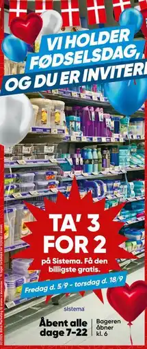 Bilka TA’ 3 FOR 2 på Sistema tilbud
