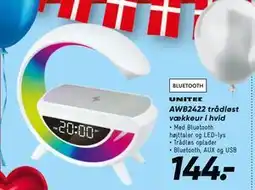 Bilka AWB2422 trådløst vækkeur i hvid, DKK 144 tilbud
