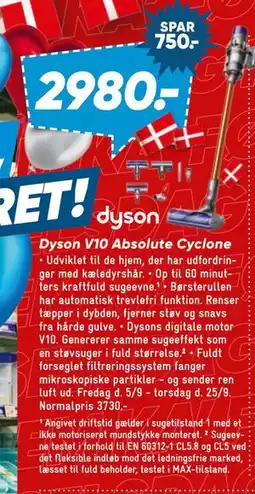 Bilka Dyson V10 Absolute Cyclone, DKK 2980 tilbud
