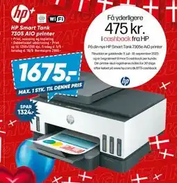 Bilka HP Smart Tank 7305 AIO printer, DKK 1675 tilbud