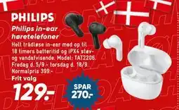 Bilka Philips in-ear høretelefoner, DKK 129 tilbud