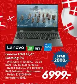 Bilka Lenovo LOQ 15,6” Gaming PC, DKK 6999 tilbud