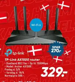 Bilka TP-Link AX1500 router, DKK 329 tilbud