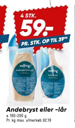 Bilka Andebryst eller -lår, DKK 59 tilbud