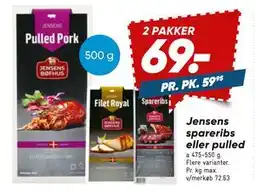 Bilka Jensens spareribs eller pulled, DKK 69 tilbud