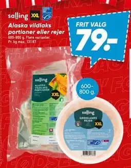 Bilka Alaska vildlaks portioner eller rejer, DKK 79 tilbud