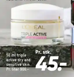 Bilka 50 ml triple active dry and sensitive skin, DKK 45 tilbud