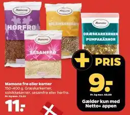 Netto Mamone frø eller kerner, DKK 11, App-pris tilbud
