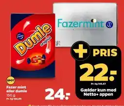 Netto Fazer mint eller dumle, DKK 24, App-pris tilbud