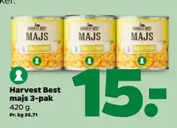 Netto Harvest Best majs 3-pak, DKK 15 tilbud
