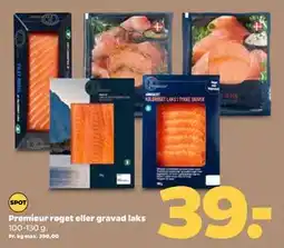 Netto Premieur røget eller gravad laks, DKK 39 tilbud