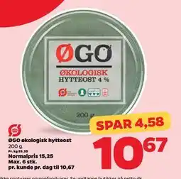 Netto ØGO økologisk hytteost, DKK 10.67 tilbud