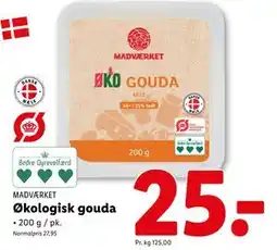Lidl Økologisk gouda, DKK 25 tilbud