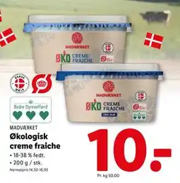 Lidl Økologisk creme fraiche, DKK 10 tilbud
