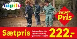 Lidl regnjakke, regnbukser og gummistøvler, DKK 222 tilbud