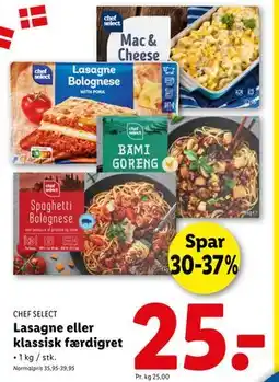 Lidl Lasagne eller klassisk færdigret, DKK 25 tilbud