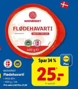 Lidl Flødehavarti, DKK 37.95, App-pris tilbud