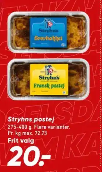 Bilka Stryhn's postej tilbud