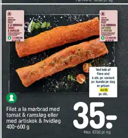 REMA 1000 Filet a la mørbrad med tomat & ramsløg eller med artiskok & hvidløg tilbud