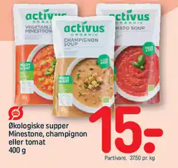 REMA 1000 Økologiske supper Minestone, champignon eller tomat tilbud