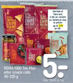 REMA 1000 REMA 1000 Tex Mex eller snack rolls tilbud