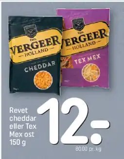 REMA 1000 Revet cheddar eller Tex Mex ost tilbud
