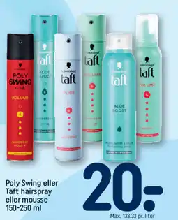 REMA 1000 Poly Swing eller Taft hairspray eller mousse tilbud