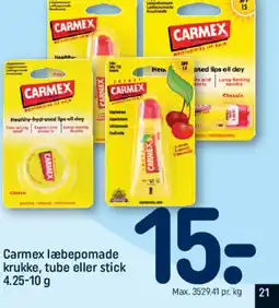 REMA 1000 Carmex læbepomade krukke, tube eller stick tilbud
