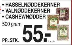 ABC Lavpris Hasselnøddekerner • valnøddekerner cashewnødder tilbud