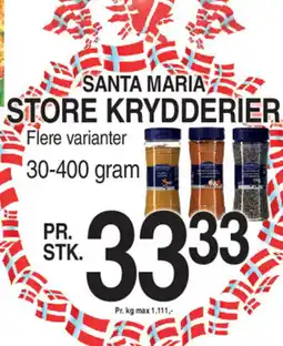 ABC Lavpris SANTA MARIA STORE KRYDDERIER tilbud