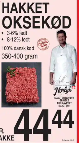 ABC Lavpris HAKKET OKSEKØD tilbud