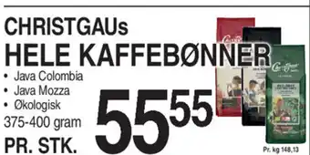 ABC Lavpris CHRISTGAUS HELE KAFFEBØNNER tilbud