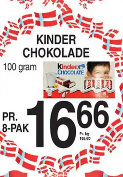 ABC Lavpris KINDER CHOKOLADE tilbud