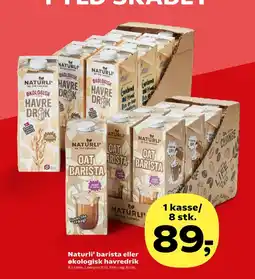 Kvickly Naturli' barista eller økologisk havredrik tilbud
