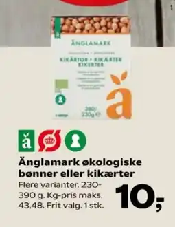 Kvickly Änglamark økologiske bønner eller kikærter tilbud