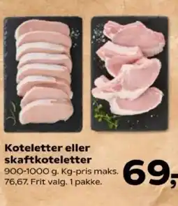 Kvickly Koteletter eller skaftkoteletter tilbud