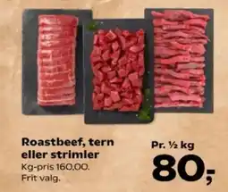 Kvickly Roastbeef, tern eller strimler tilbud