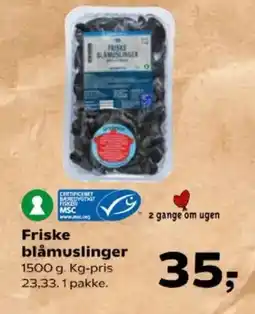 Kvickly Friske blåmuslinger tilbud