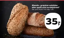 Kvickly Ølands-, græskar-solsikke- eller spelt-chia surdejsbrød* tilbud