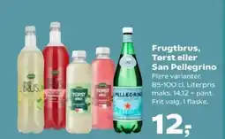 Kvickly Frugtbrus, Tørst eller San Pellegrino tilbud