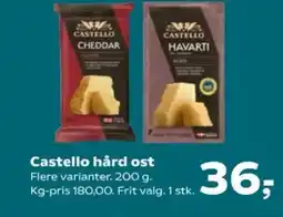 Kvickly Castello hård ost tilbud