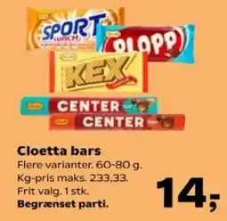 Kvickly Cloetta bars tilbud