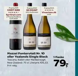 Kvickly Mazzei Fonterutoli Nr. 10 eller Yealands Single Block tilbud