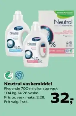 Kvickly Neutral vaskemiddel tilbud