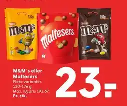 SPAR M&M´s eller Maltesers, DKK 23 tilbud
