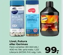 Kvickly Livol, Futura eller Gerimax tilbud