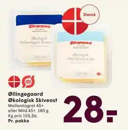 SPAR Øllingegaard Økologisk Skiveost, DKK 28 tilbud