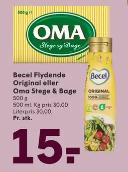 SPAR Becel Flydende Original eller Oma Stege & Bage, DKK 15 tilbud