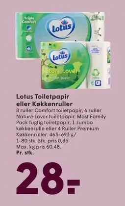 SPAR Lotus Toiletpapir eller Køkkenruller, DKK 28 tilbud