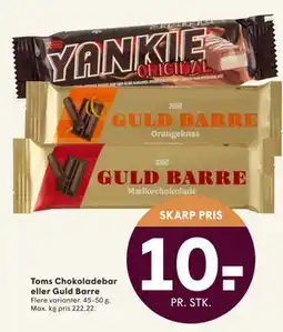 SPAR Toms Chokoladebar eller Guld Barre, DKK 10 tilbud